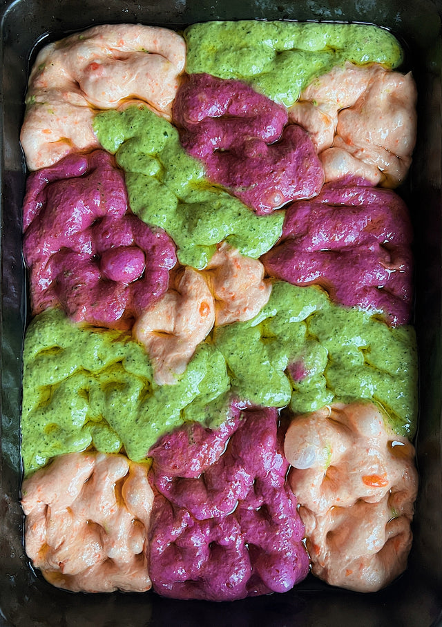 Rainbow Veggie Focaccia