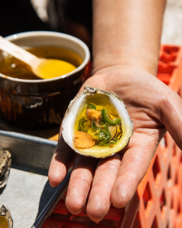 Island Creek Oysters' Grilled Oysters with EVOO