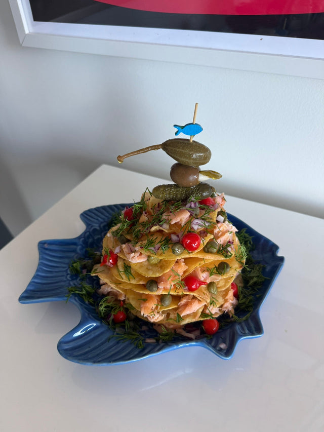 Salt and Vinegar Smoked Salmon Chip Stack