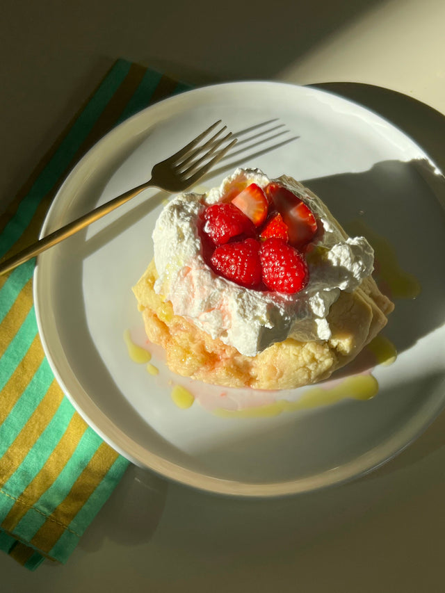 Olive Oil Shortbread with Whipped Cream and Berries