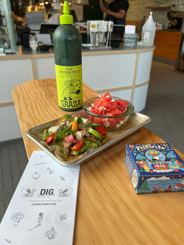 Dig's Campfire Cod Avocado Tartine