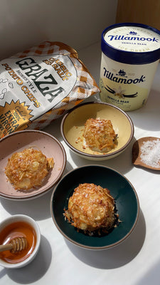 Potato Chip and Toasted Coconut Fried Ice Cream Scoops