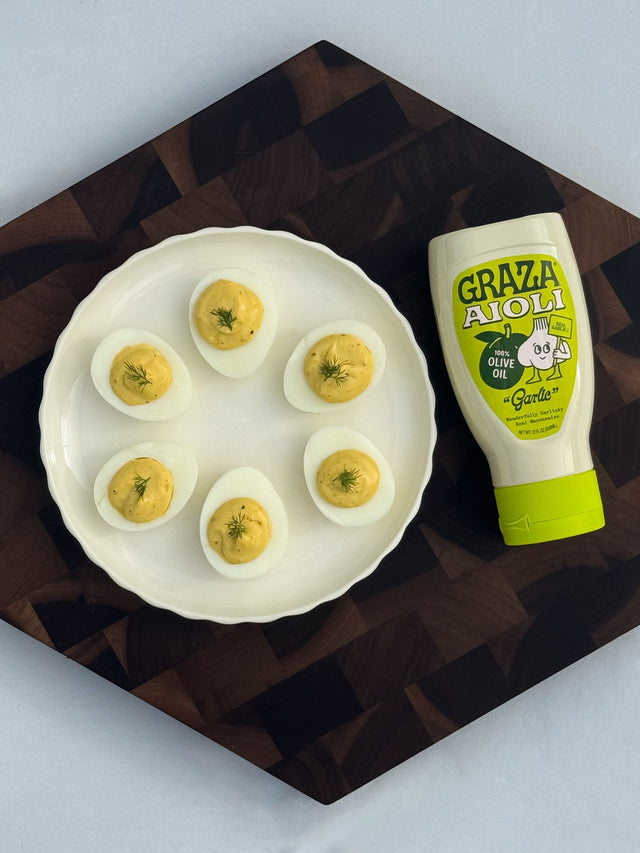 Garlic Aioli Deviled Eggs