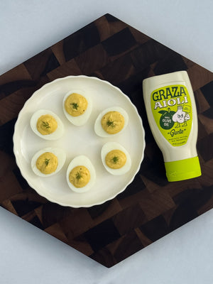Garlic Aioli Deviled Eggs