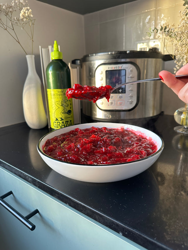 Cranberry Pear Sauce with Instant Pot