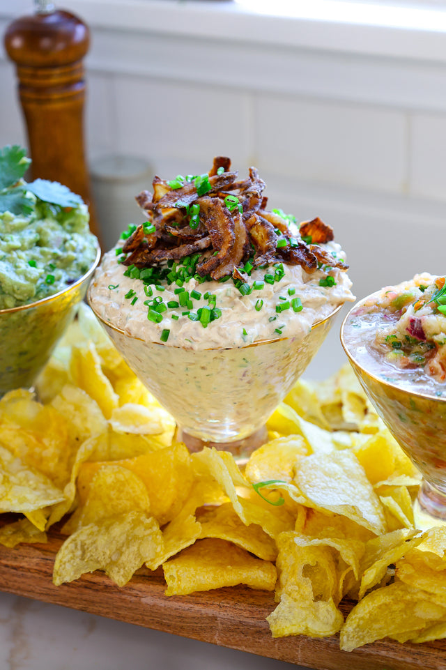 High Protein French Onion Dip with Dan-O's Seasoning